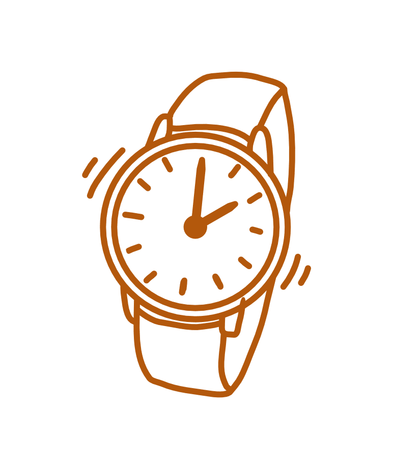 Illustration d'une montre pour symboliser le gain de temps de passer par une travel planner