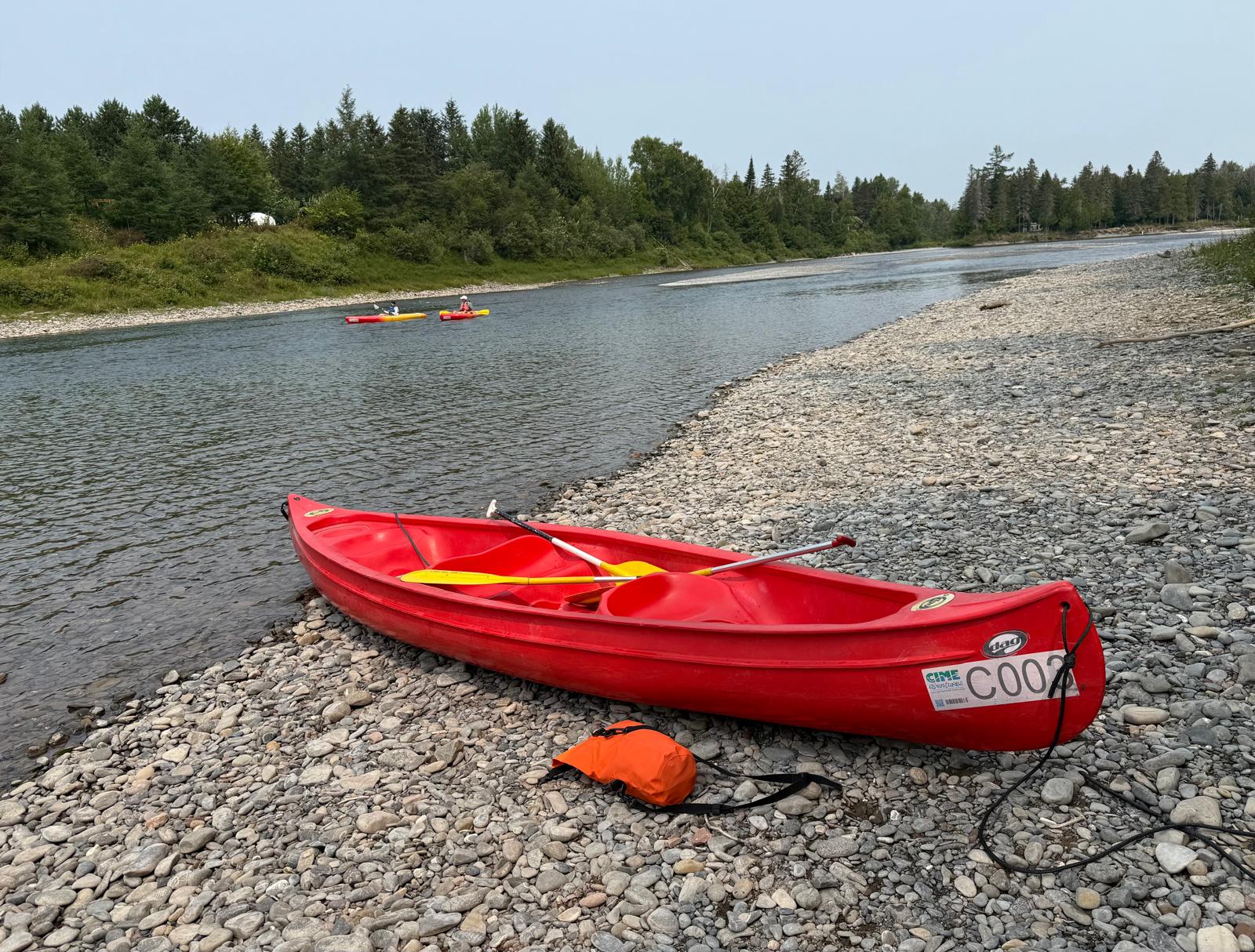 Canot sur la rivière Bonaventure en Gaspésie